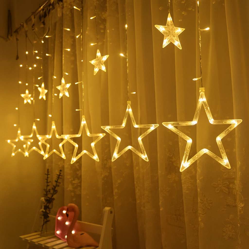 Cascada 12 estrellas LED de Navidad