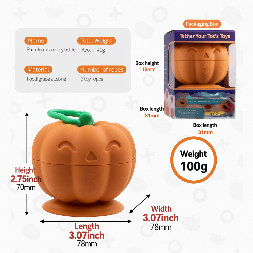 Calabaza sujetador de juguetes y chupete