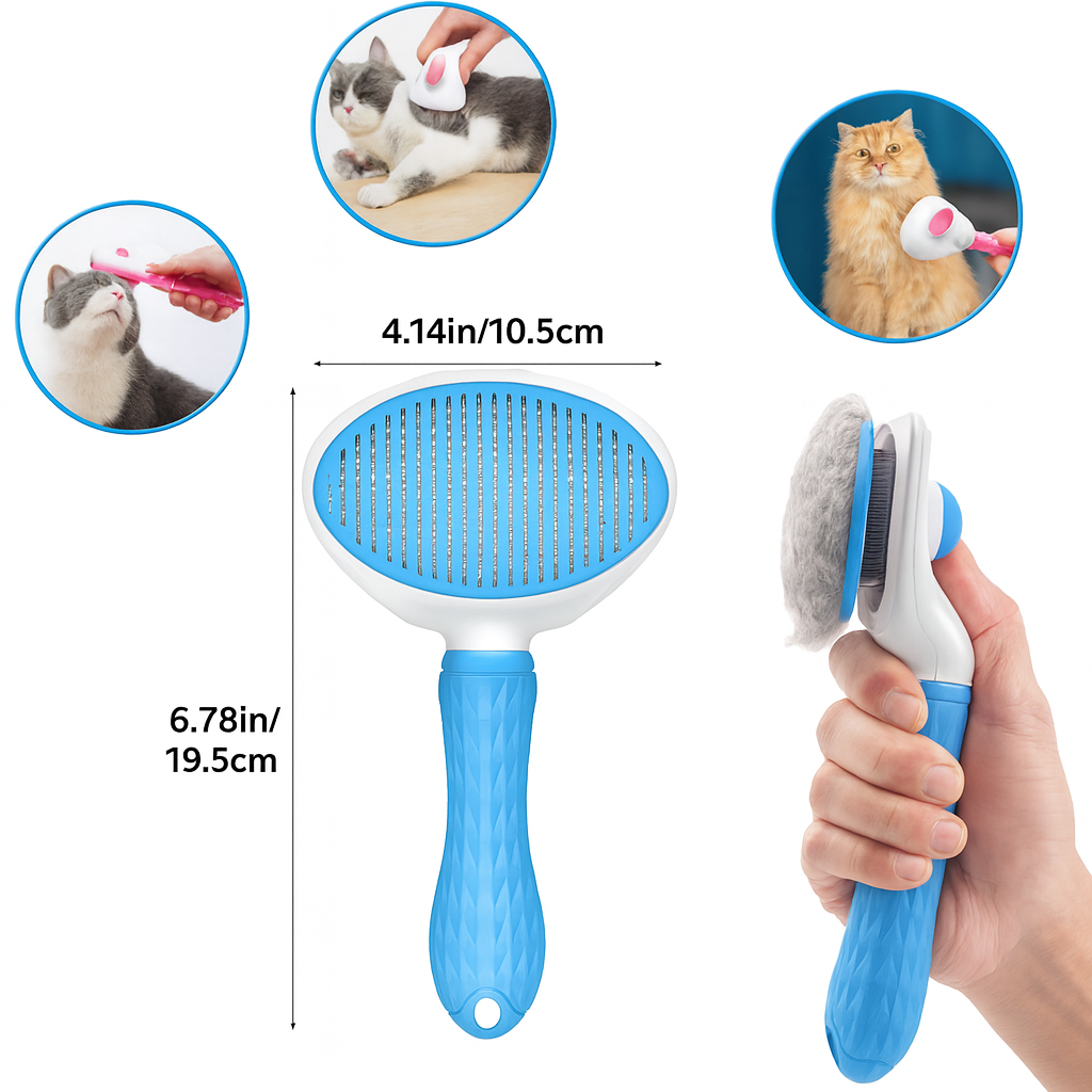 Cepillo removedor de pelo con boton