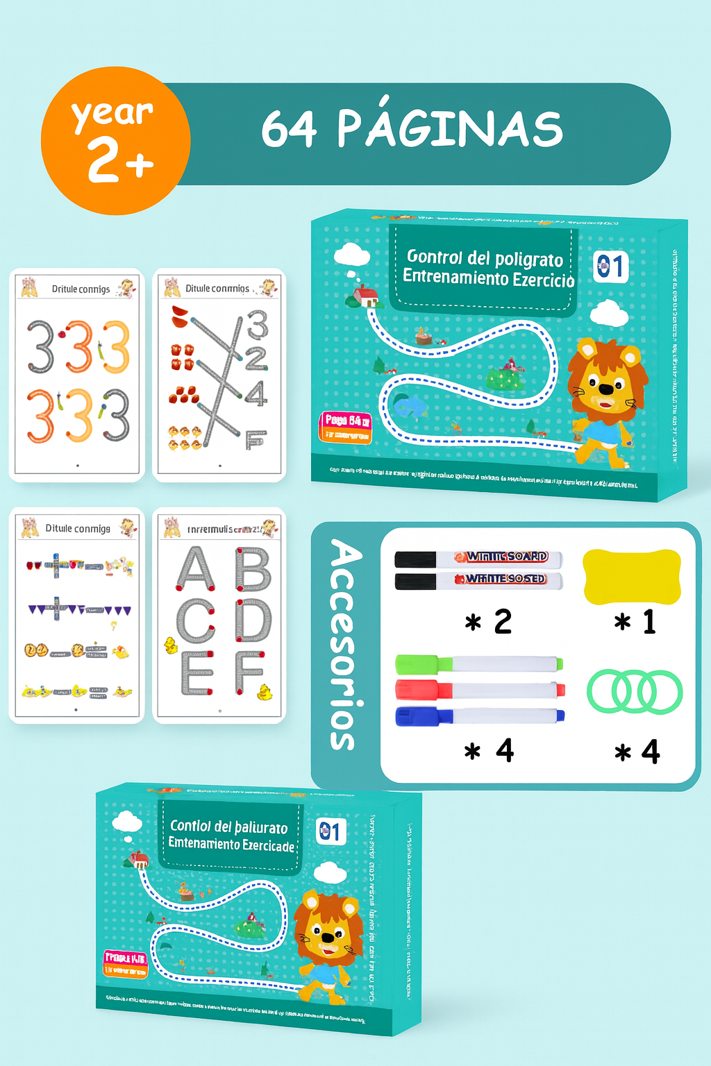 Cuaderno montessori interactivo de león