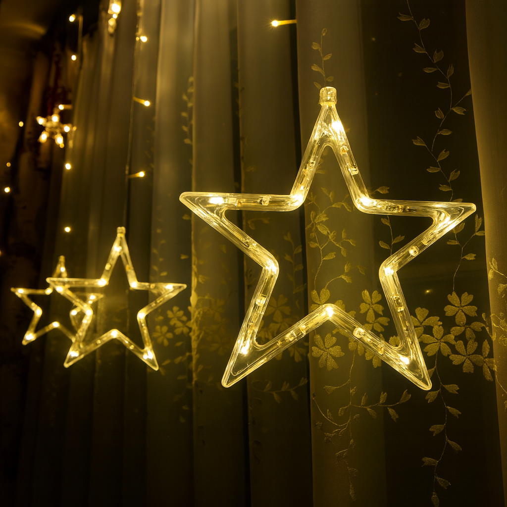 Cascada 12 estrellas LED de Navidad