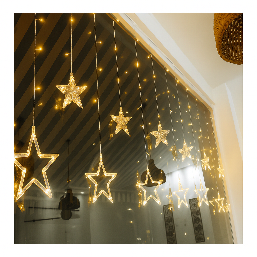 Cascada 12 estrellas LED de Navidad