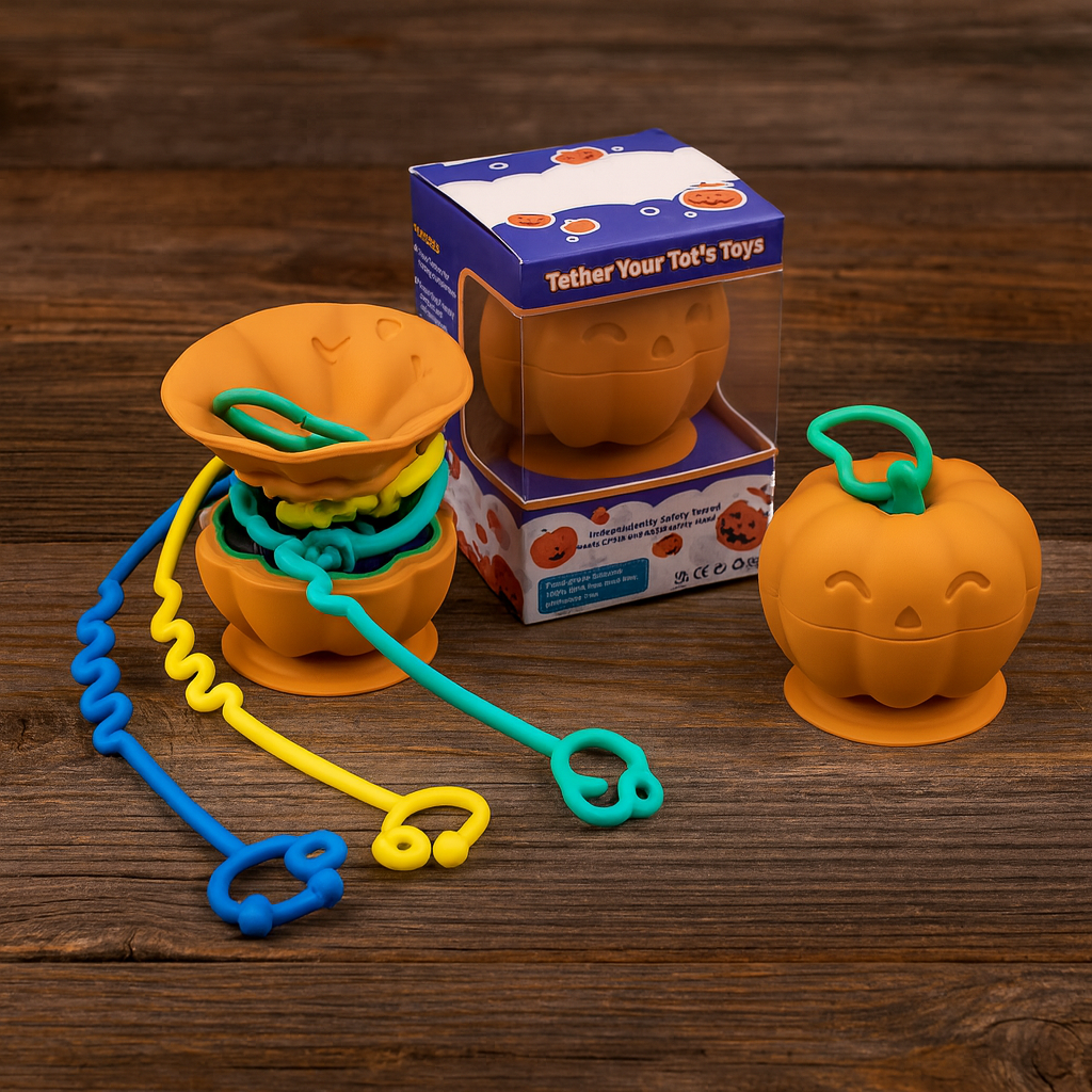Calabaza sujetador de juguetes y chupete