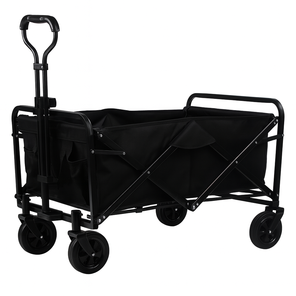 Carro Camping Plegable Negro con 4 Rueda