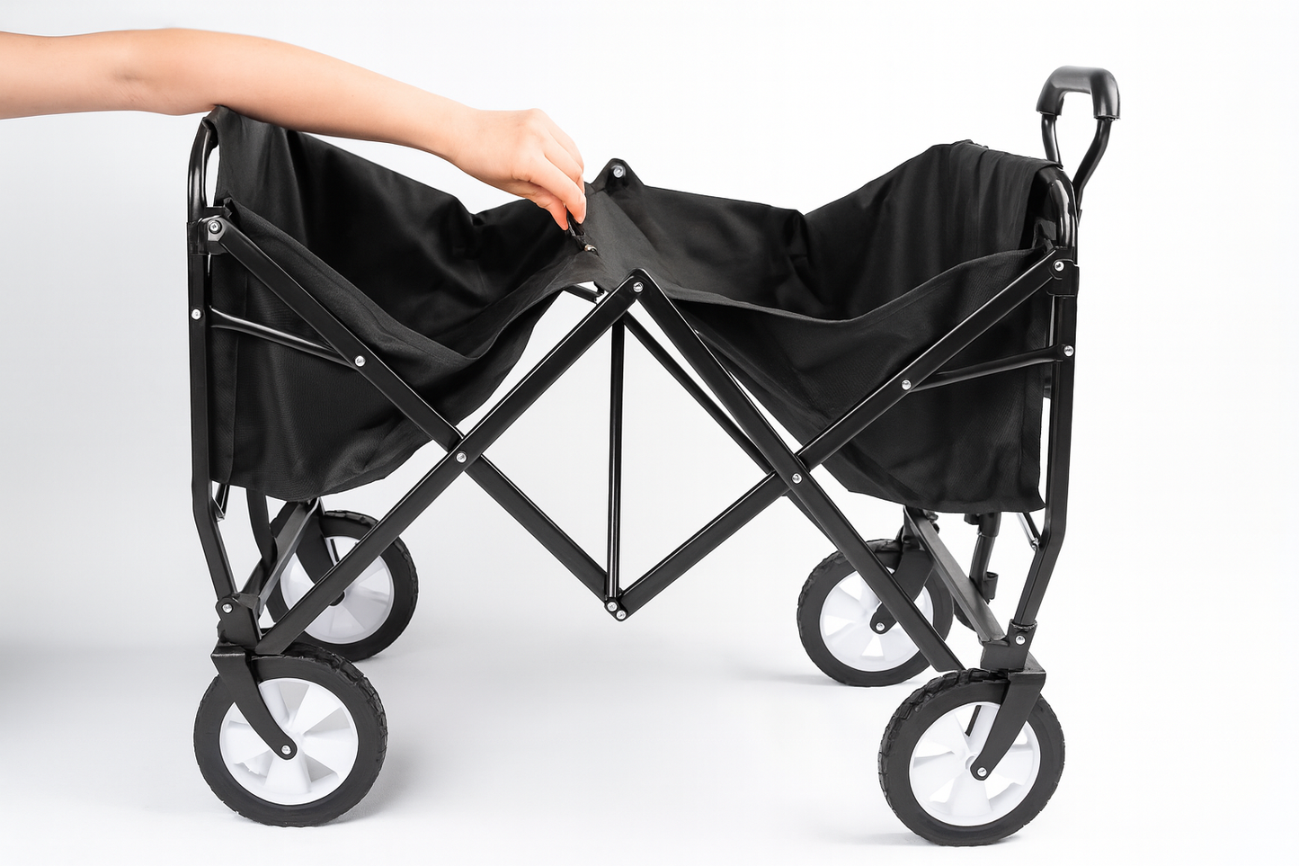 Carro Camping Plegable Negro con 4 Rueda