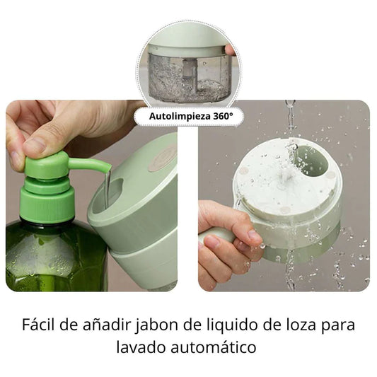 Cortador de verduras autolimpiante y cepillo.