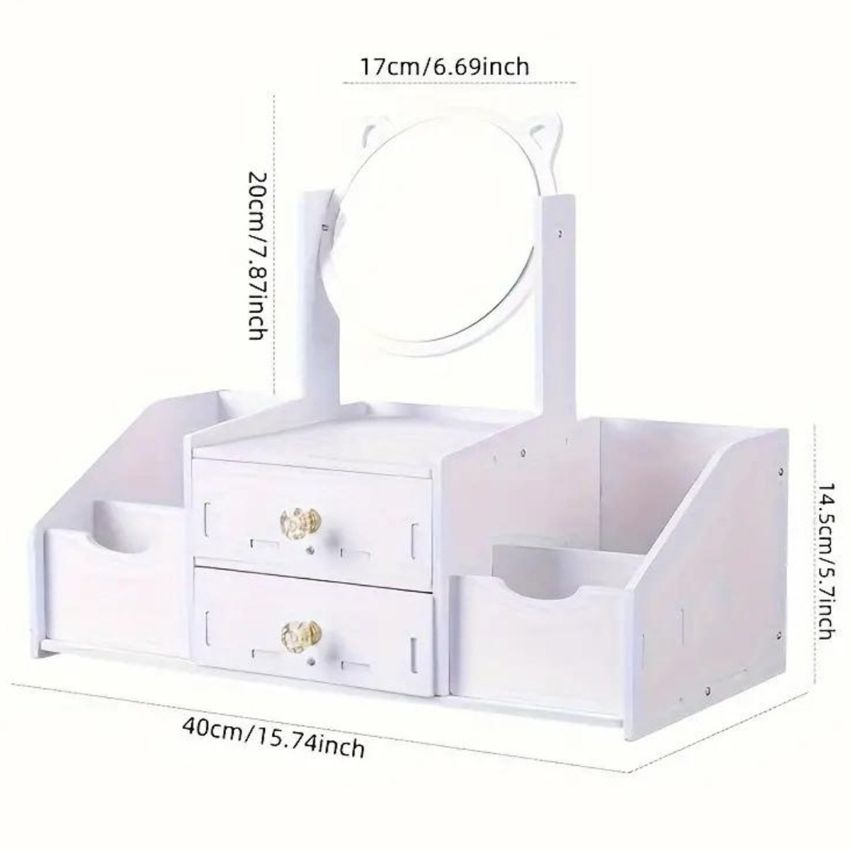 Organizador de Maquillaje con Espejo Giratorio