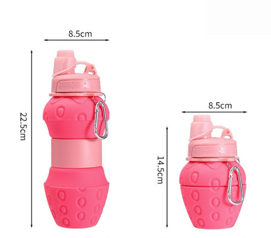 Botella plegable frutilla