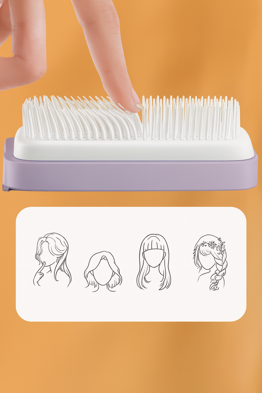 Cepillo Para El Cabello Autolimpiante