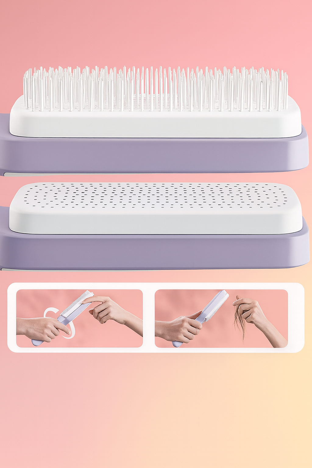 Cepillo Para El Cabello Autolimpiante