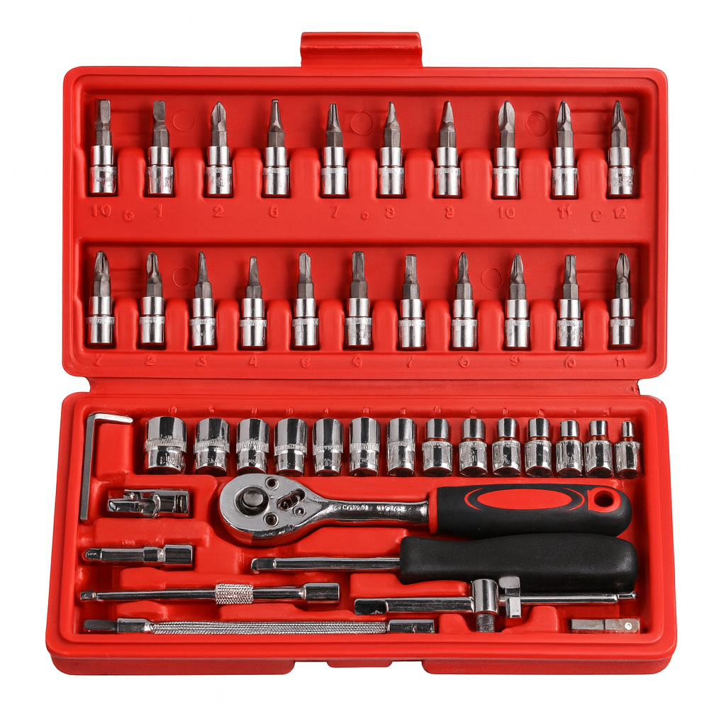 Caja Set Dados Herramientas 46 Piezas