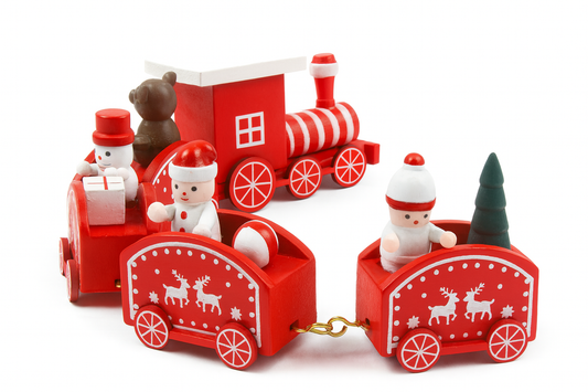 Mini Tren de Navidad De Madera
