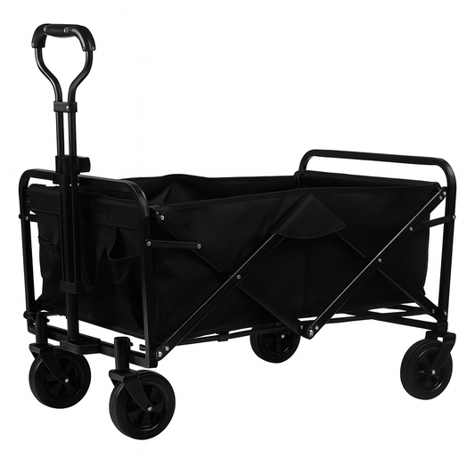 Carro Camping Plegable Negro con 4 Rueda